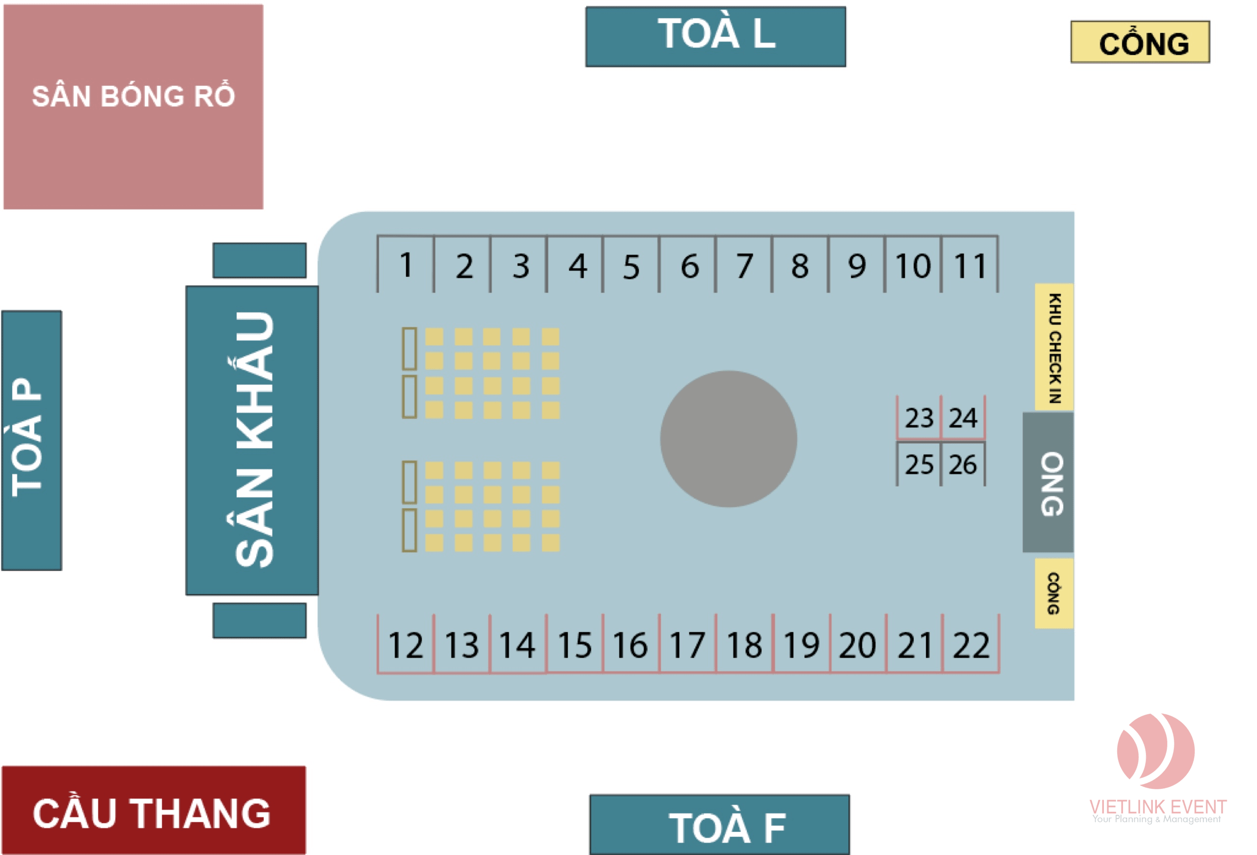 sơ đồ setup sự kiện gian hàng